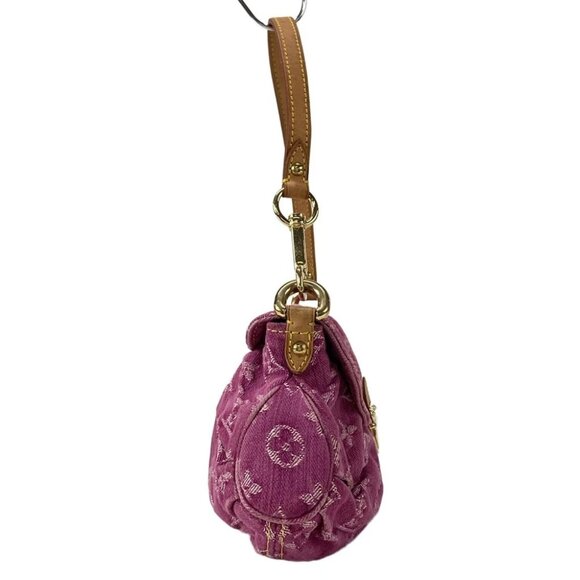 LOUIS VUITTON Mini Pleaty Fuchsia Monogram Denim Shoulder Bag - Picture 2 of 16